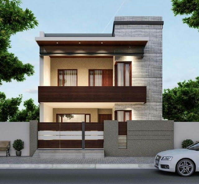 2-Story House with Minimalist Brick Fence 2-Story House with Minimalist Brick Fence