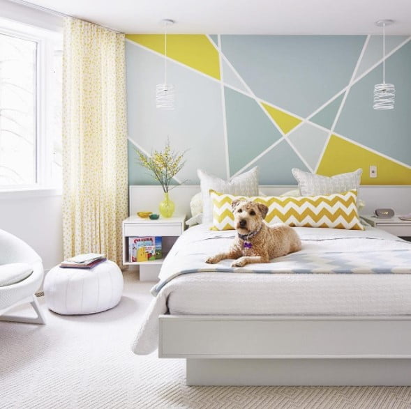 bedroom geometric wall paint bedroom geometric wall paint