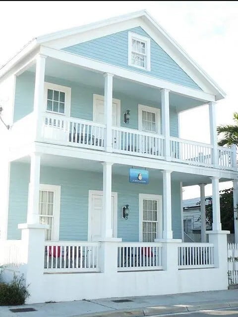 sky blue colour house outside sky blue colour house outside