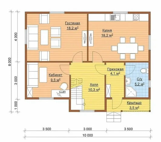 House plan 80 sqm with additional public rooms House plan 80 sqm with additional public rooms