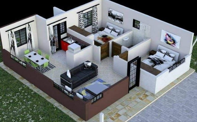 Simple Home Design in Village 3d Simple Home Design in Village 3d