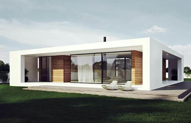 Modern one story house exterior Modern one story house exterior