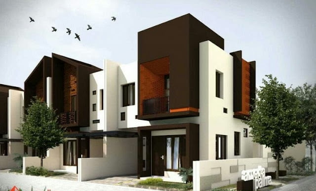 Minimalist 2-storey house design in the corner of L Minimalist 2-storey house design in the corner of L