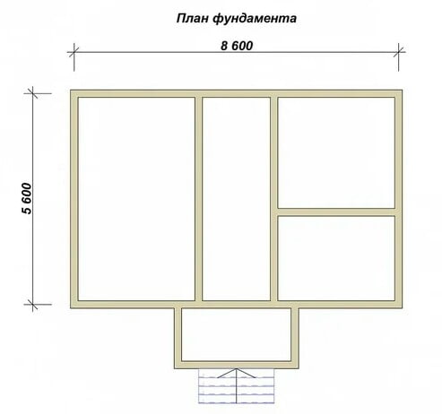 Plan of a strip deep foundation for a residential building Plan of a strip deep foundation for a residential building