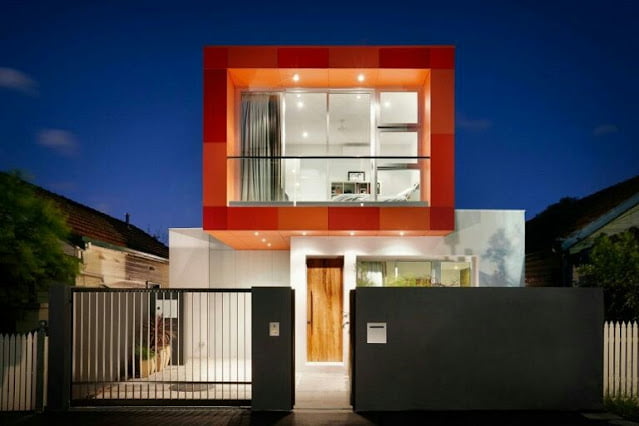 Striking Colored 2-Story House Design Striking Colored 2-Story House Design
