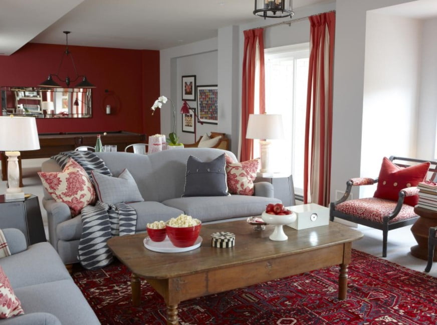red and gray color scheme living room red and gray color scheme living room