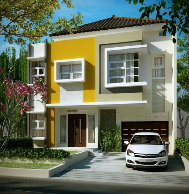 Minimalist 2-storey house in bright colors Minimalist 2-storey house in bright colors