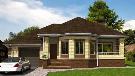 Modern one-story houses Modern one-story houses
