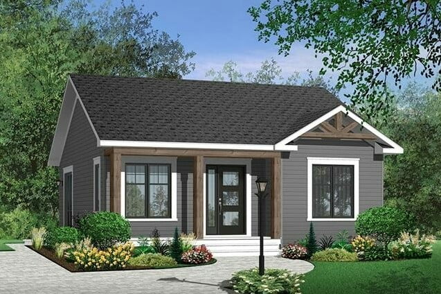 Simple Houses with Wooden Poles Simple Houses with Wooden Poles