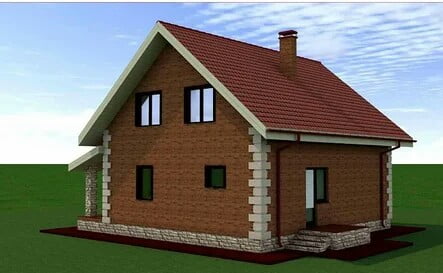 Project of a house with an attic for subsequent construction