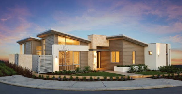 Modern one story house exterior Modern one story house exterior