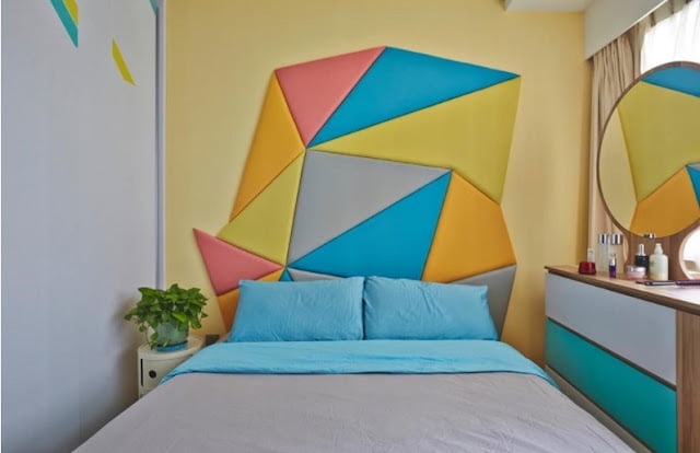 bedroom geometric wall paint bedroom geometric wall paint