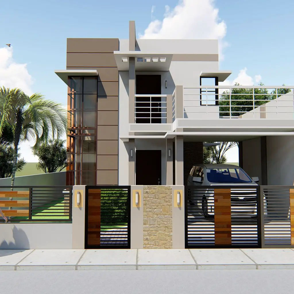 low budget simple modern two storey house design