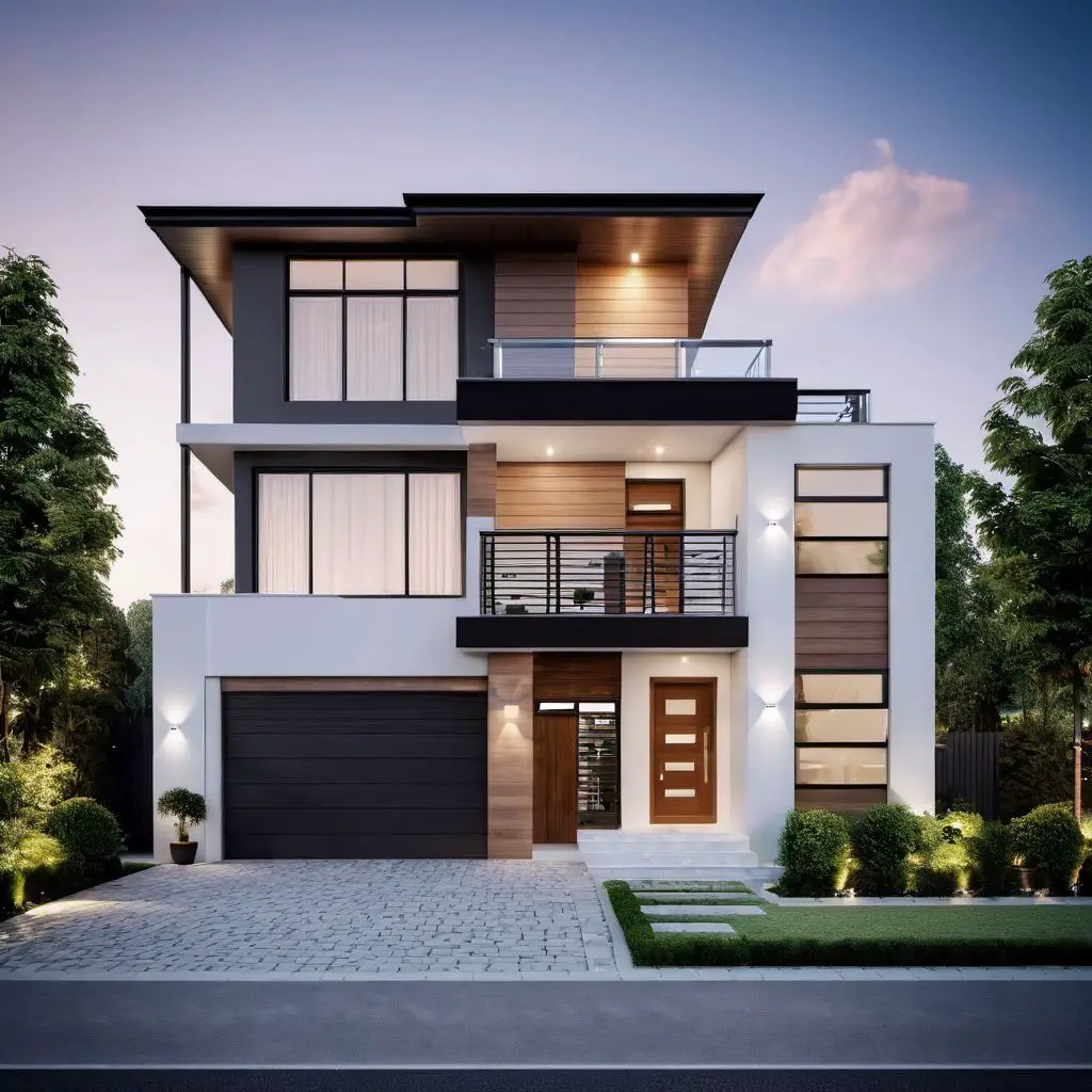 low budget simple modern two storey house design