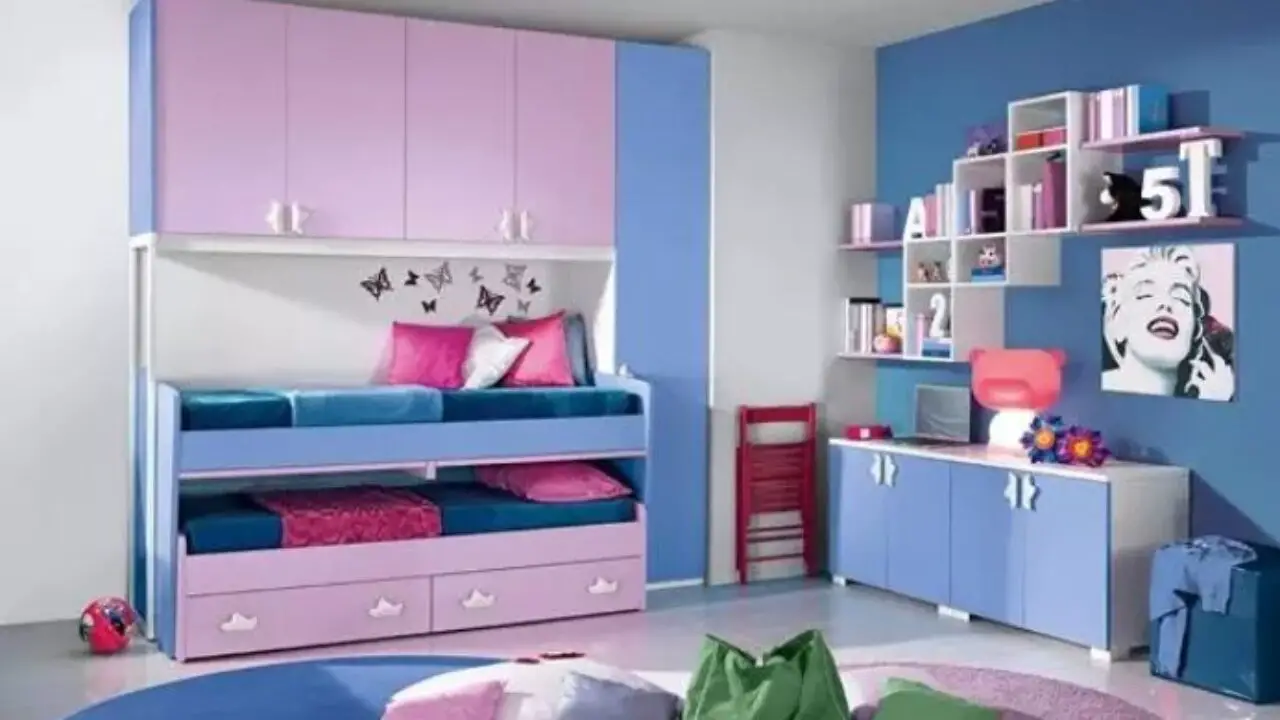 simple two colour combination for bedroom walls