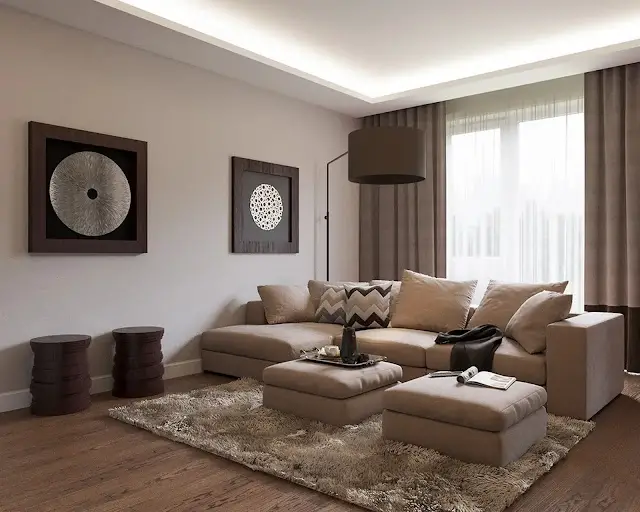cream and brown living room ideas 7