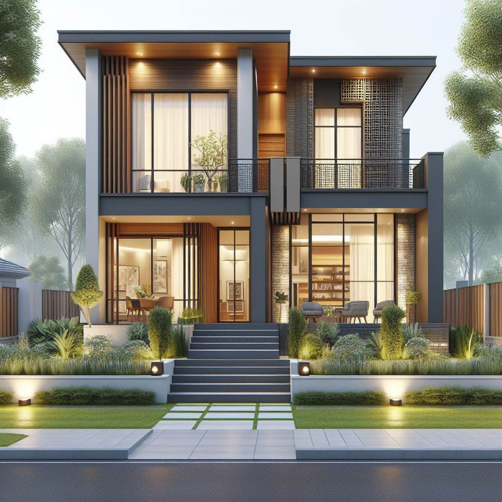 beautiful simple two story modern house design