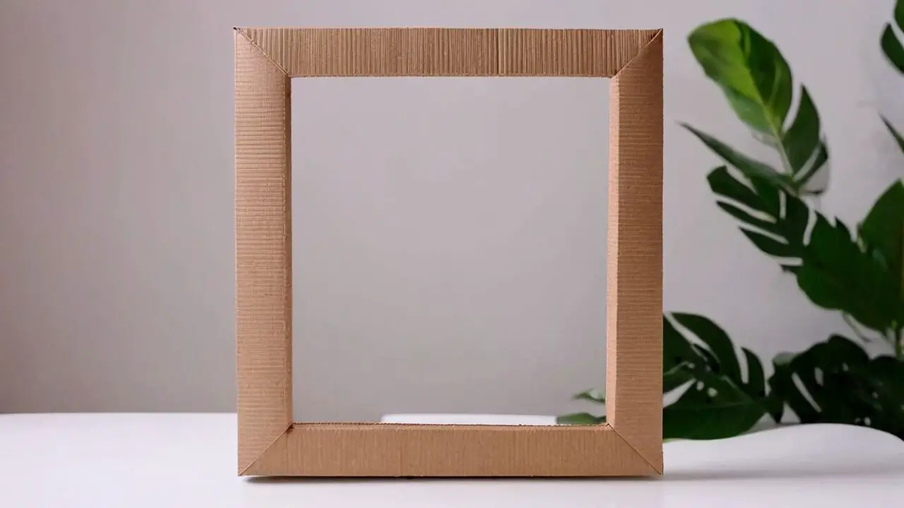 how to make a photo frame from cardboard easily, simple but still looks unique