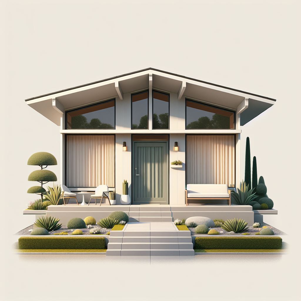 beautiful simple mid century modern house