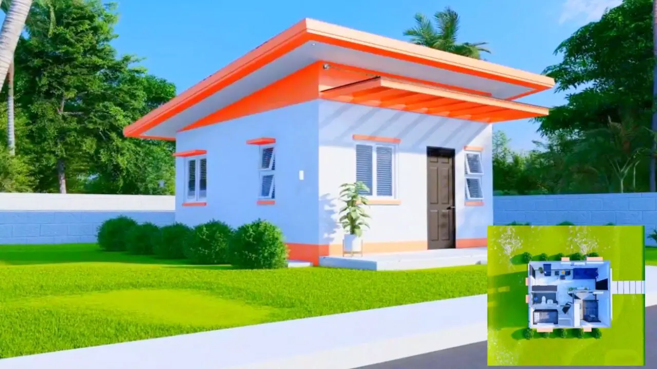 simple one story house plans 5x5m 2 bedroom