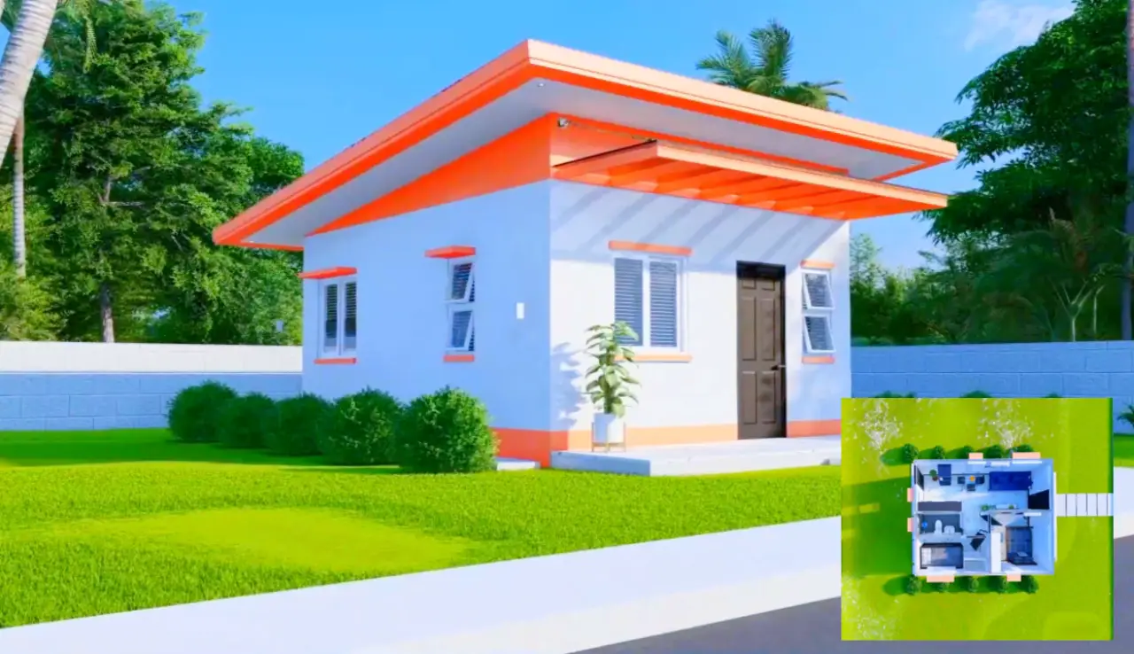 simple one story house plans 5x5m 2 bedroom